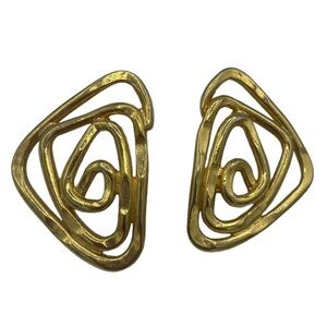 Vintage Avon stud earrings holt tone sculptural oversized abstract